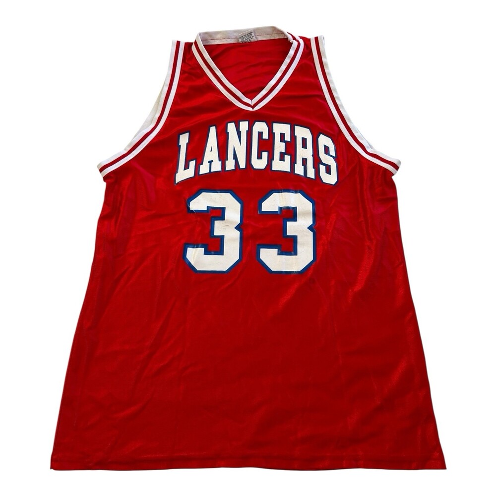Vintage Grace Lancers Basketball Jersey Size XL Red 90s Wilson Made In USA